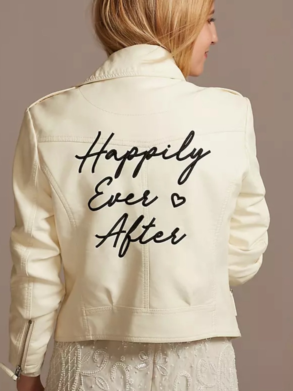 David's Bridal Ivory Jacket with Black Script
